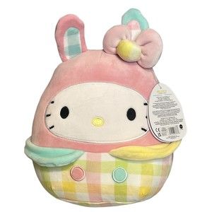 Squishmallow 10" Sanrio Hello Kitty and Friends Pastel Easter Bunny NWT